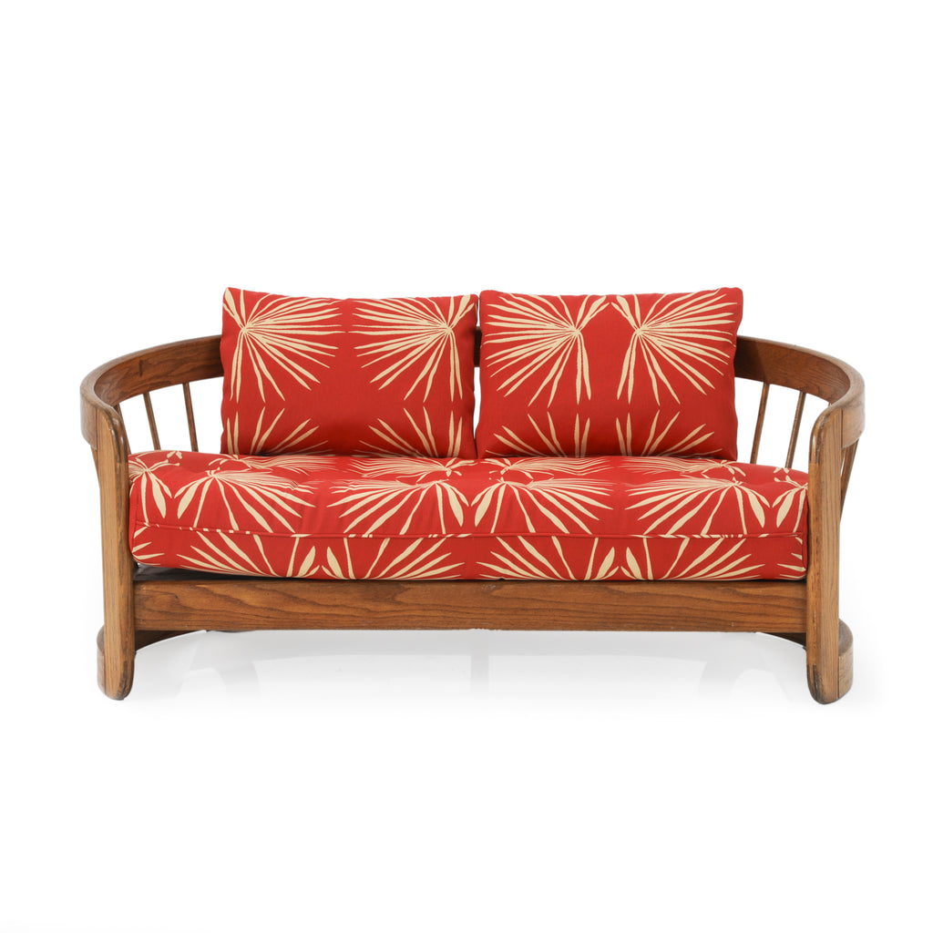 Red Boho Print Love Seat