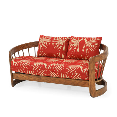 Red Boho Print Love Seat