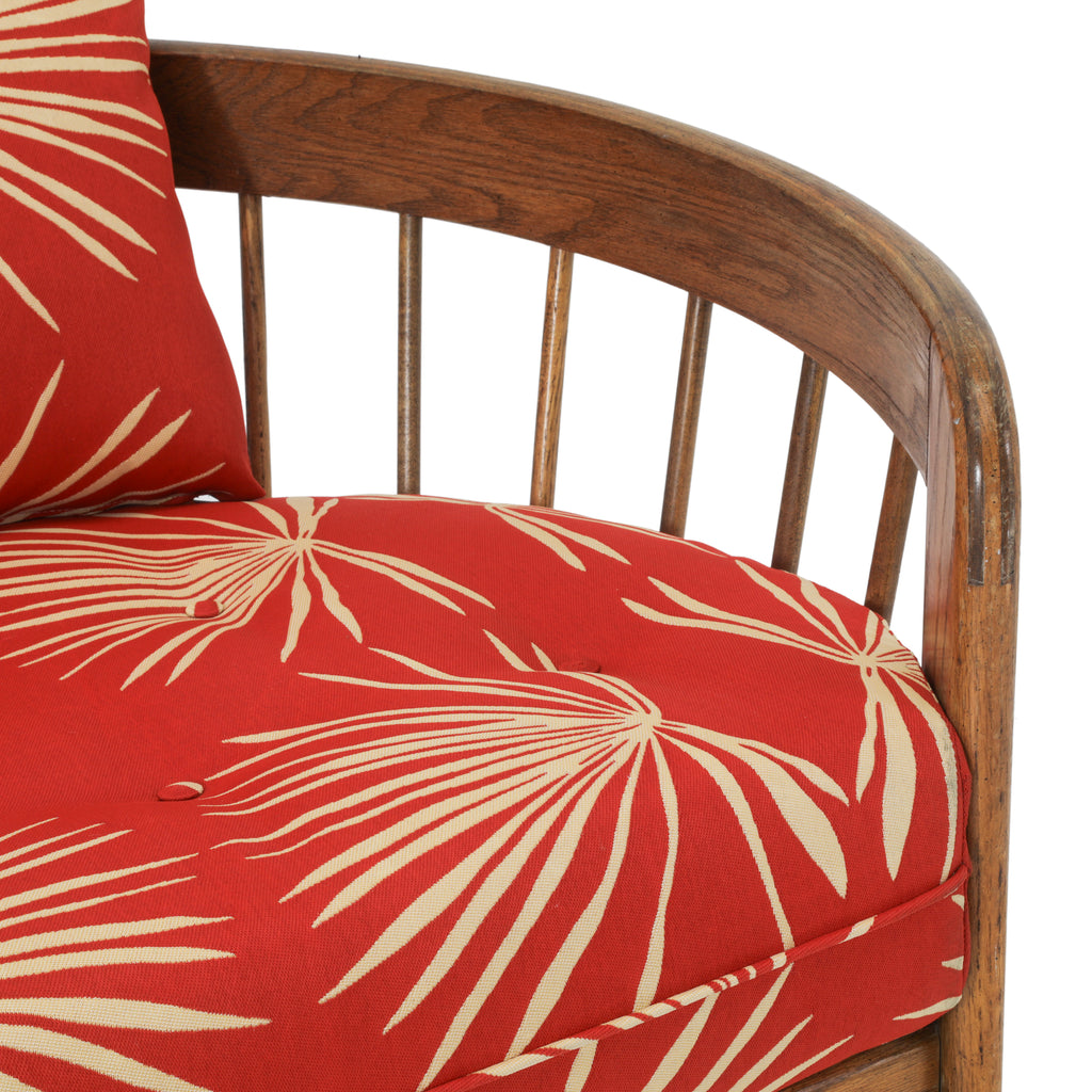 Red Boho Print Love Seat