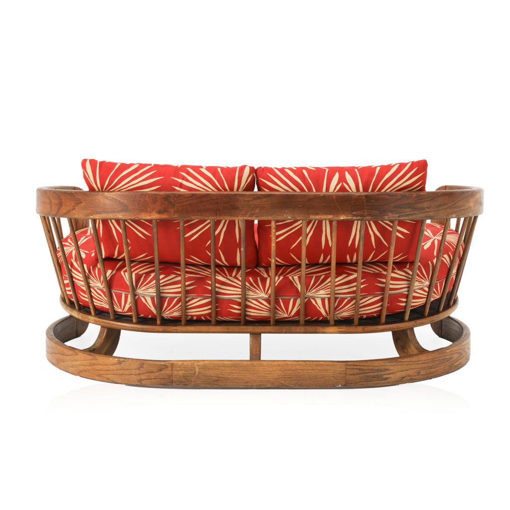 Red Boho Print Love Seat