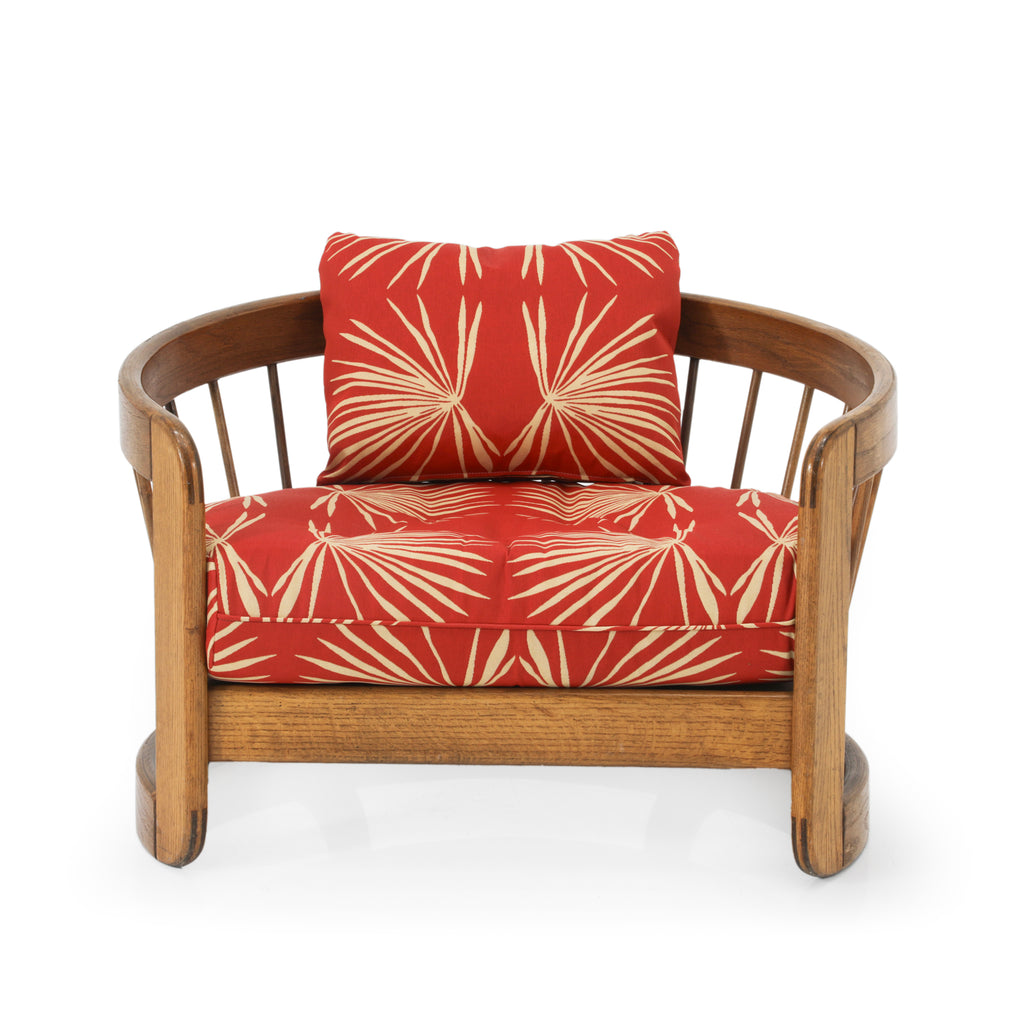 Red Boho Print Lounge Chair