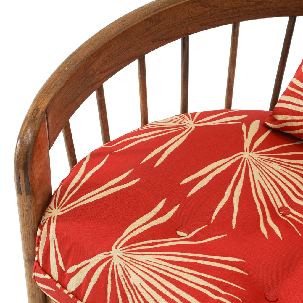 Red Boho Print Lounge Chair