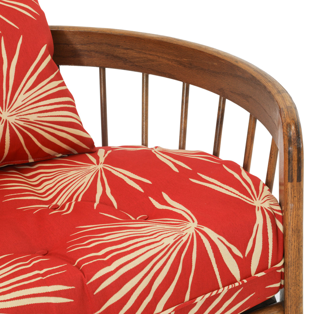 Red Boho Print Lounge Chair