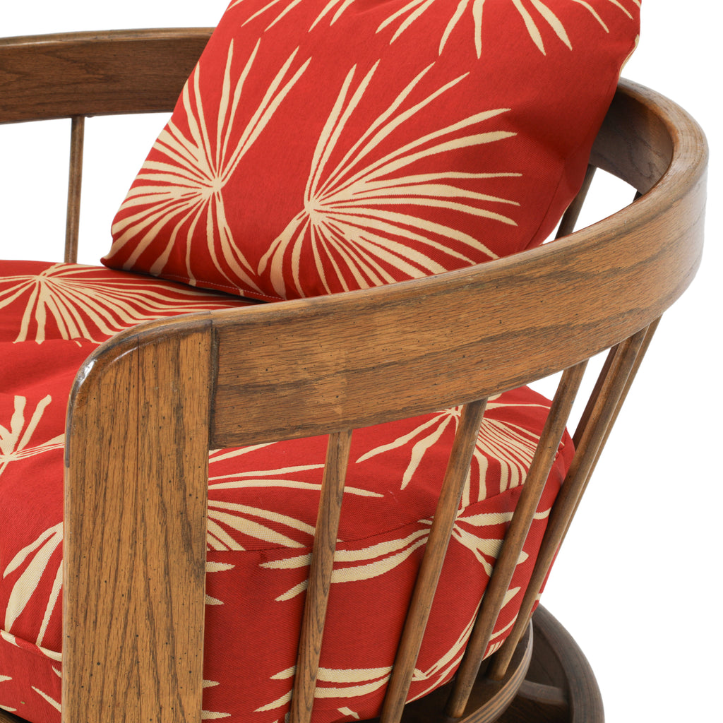 Red Boho Print Lounge Chair