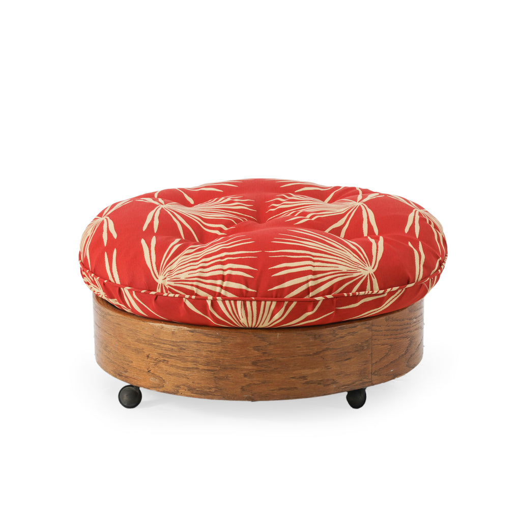 Red Boho Print Ottoman