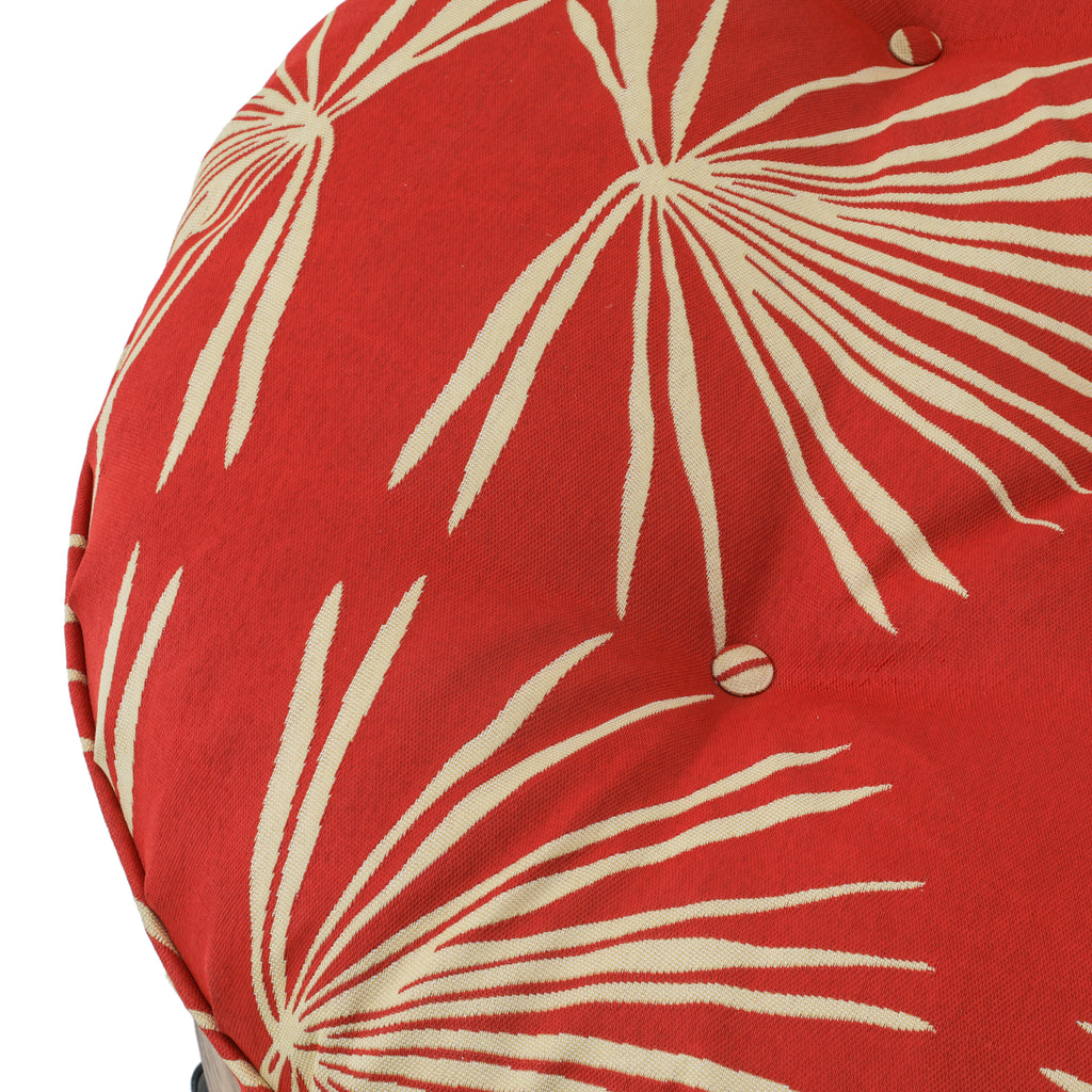 Red Boho Print Ottoman