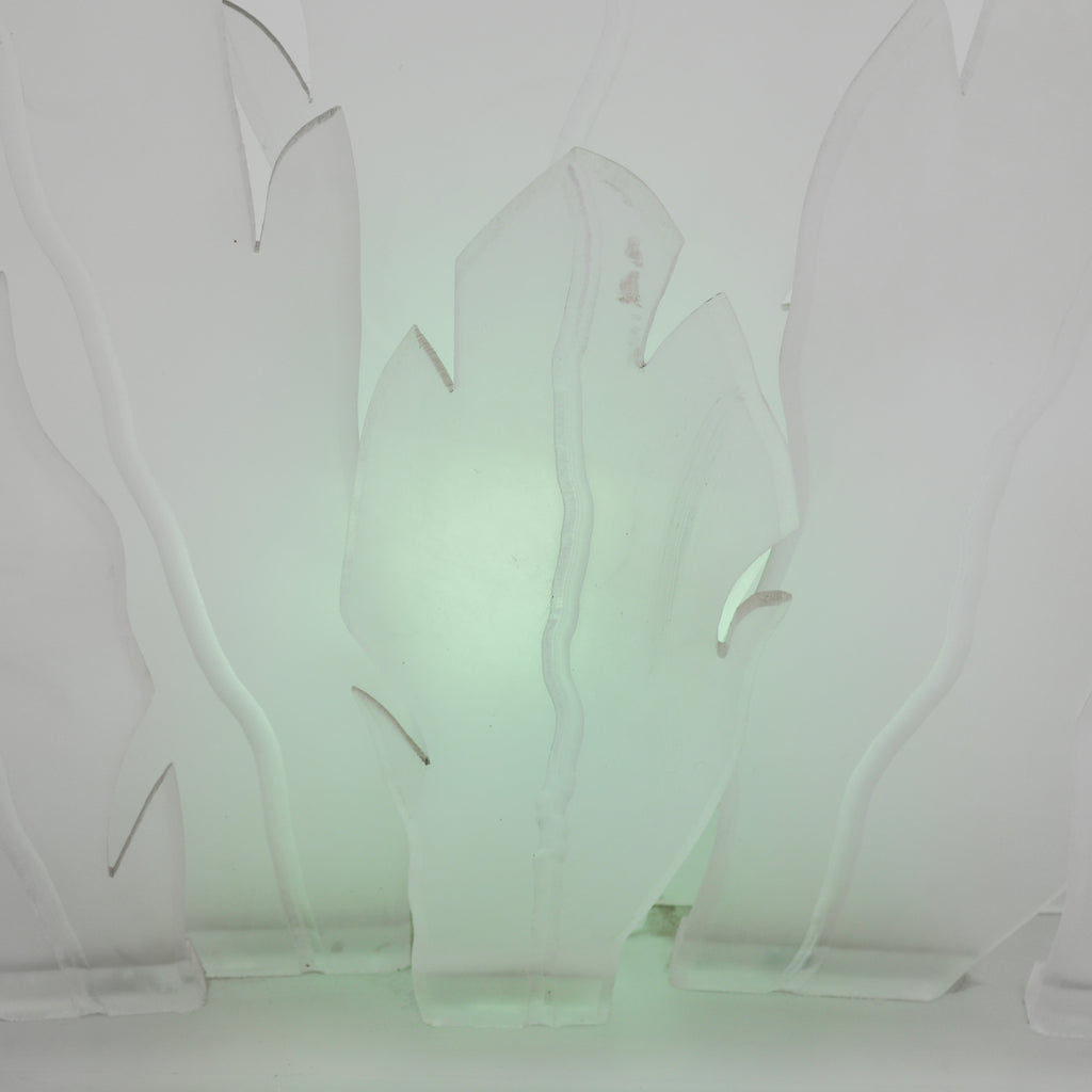 Frosted Acrylic Leaf Console w/ Green Light