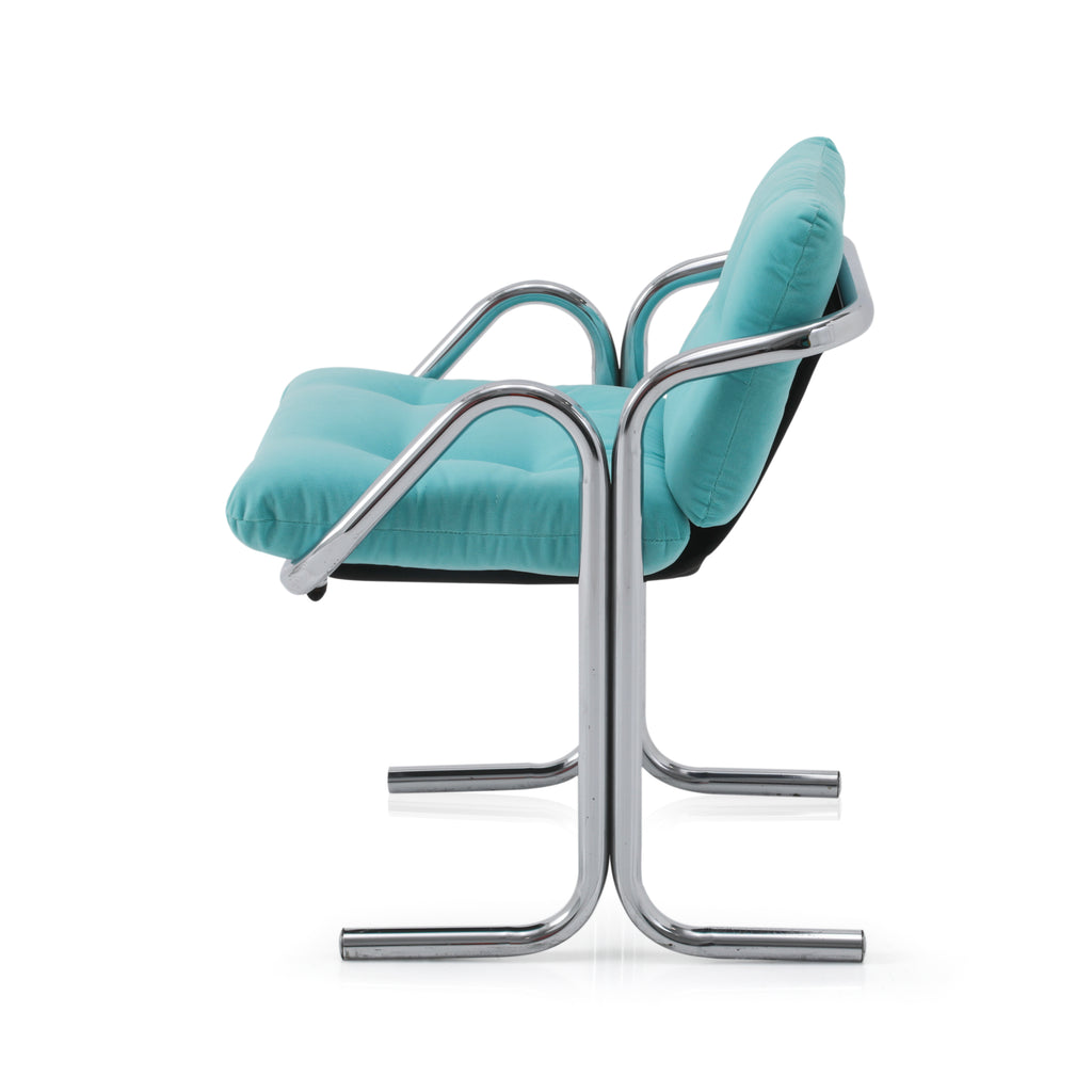 Light Blue Arcadia Velvet Lounge Chair