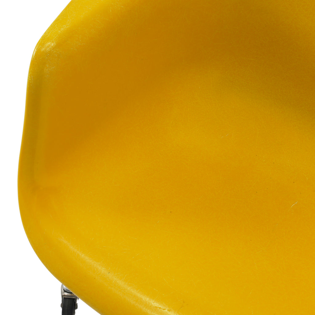 Yellow Shell Armchair w/ Rolling Base