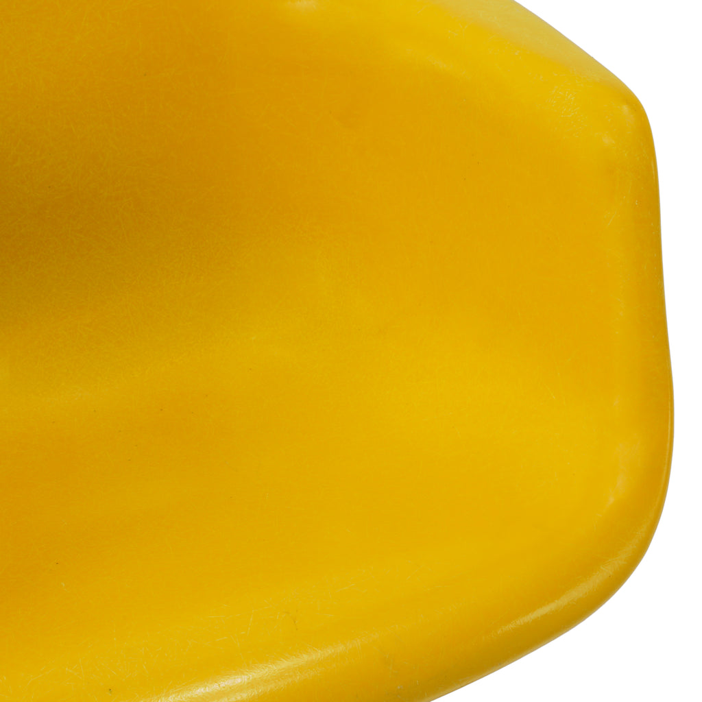 Yellow Shell Armchair w/ Rolling Base