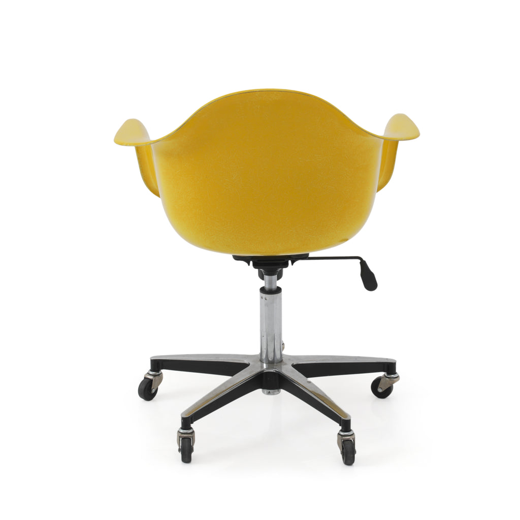 Yellow Shell Armchair w/ Rolling Base