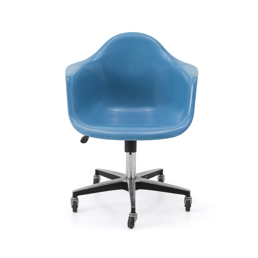 Baby Blue Shell Armchair w/ Rolling Base