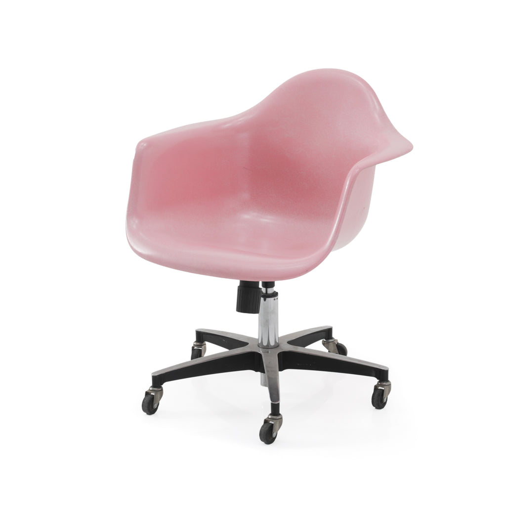 Pink Shell Armchair w/ Rolling Base