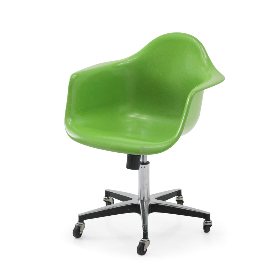 Apple Green Shell Armchair w/ Rolling Base