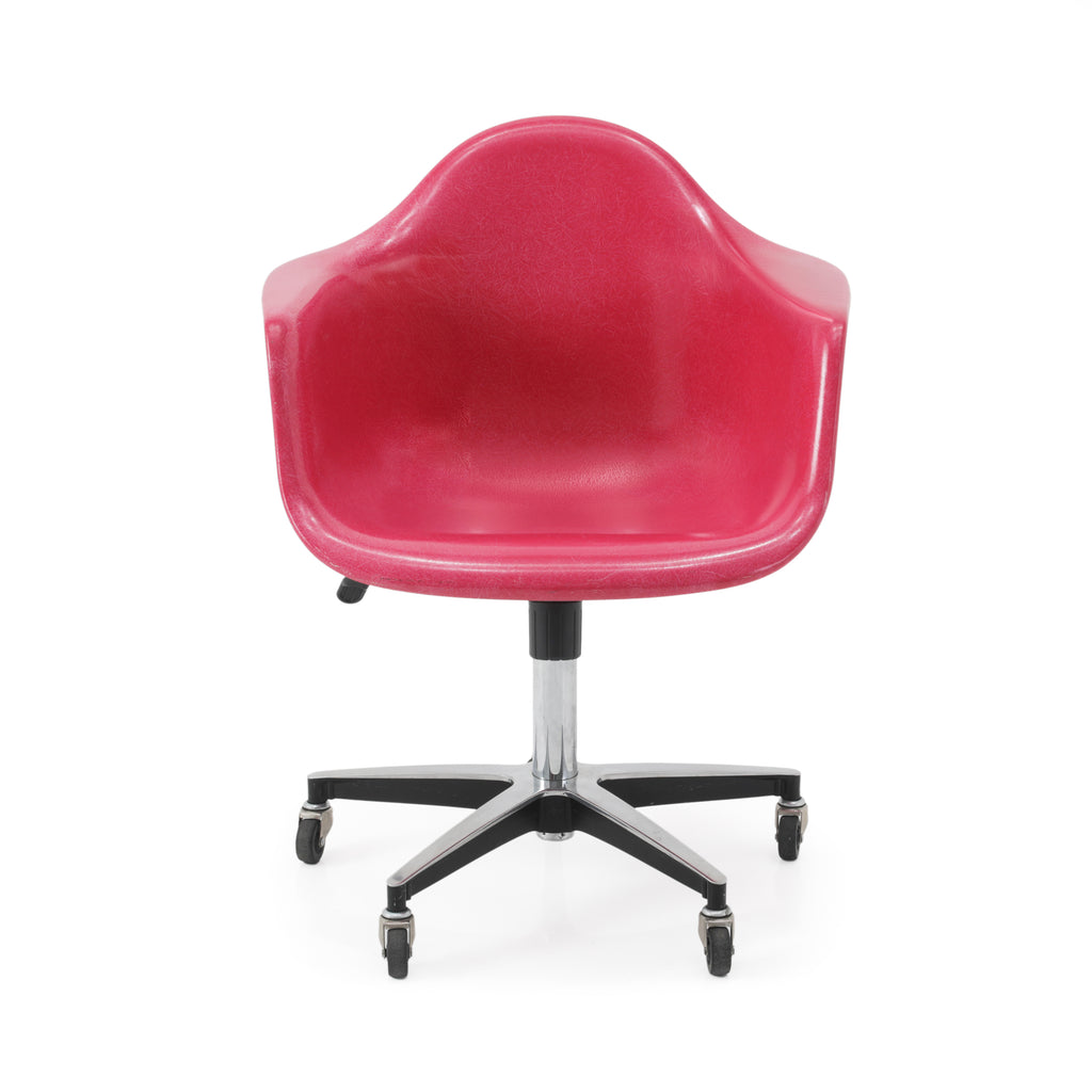 Magenta Shell Armchair w/ Rolling Base