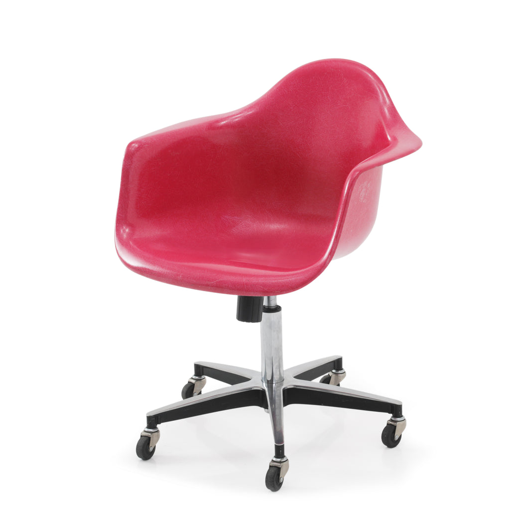 Magenta Shell Armchair w/ Rolling Base