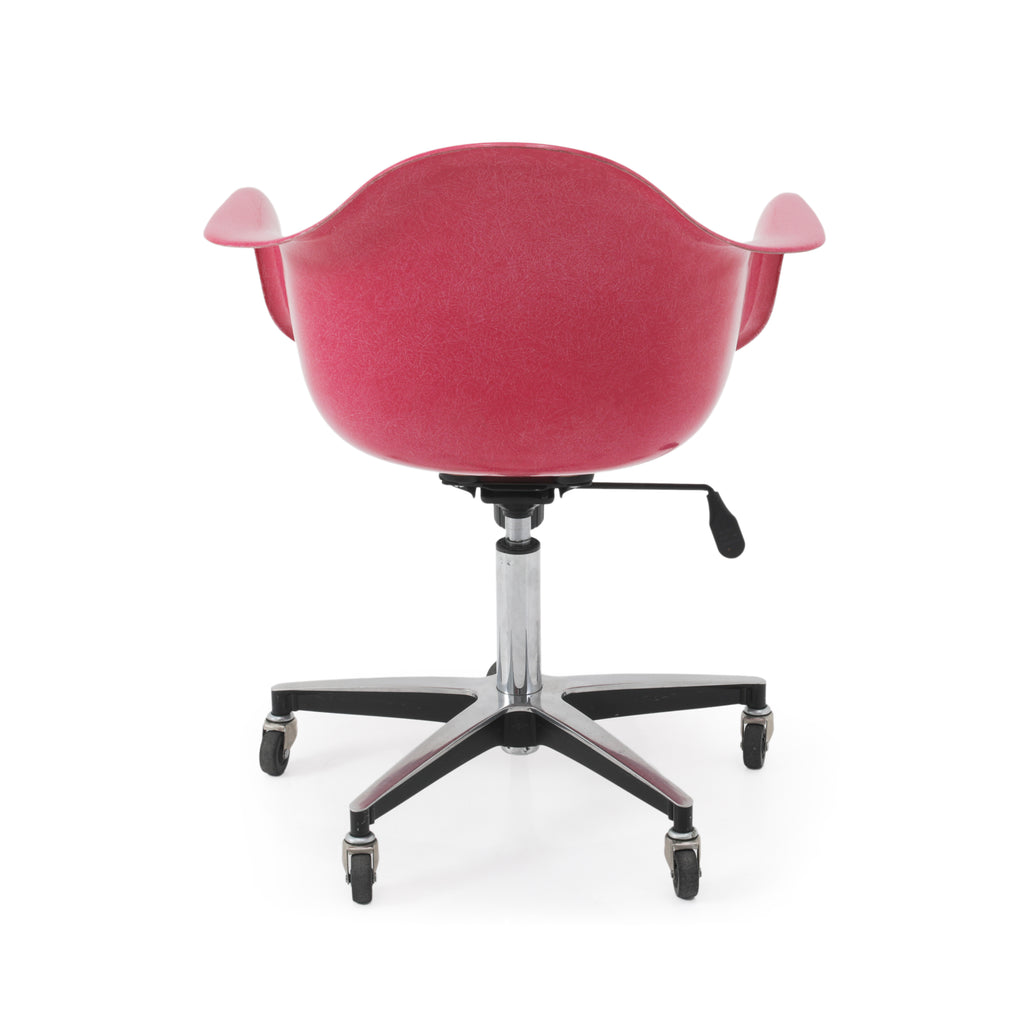 Magenta Shell Armchair w/ Rolling Base