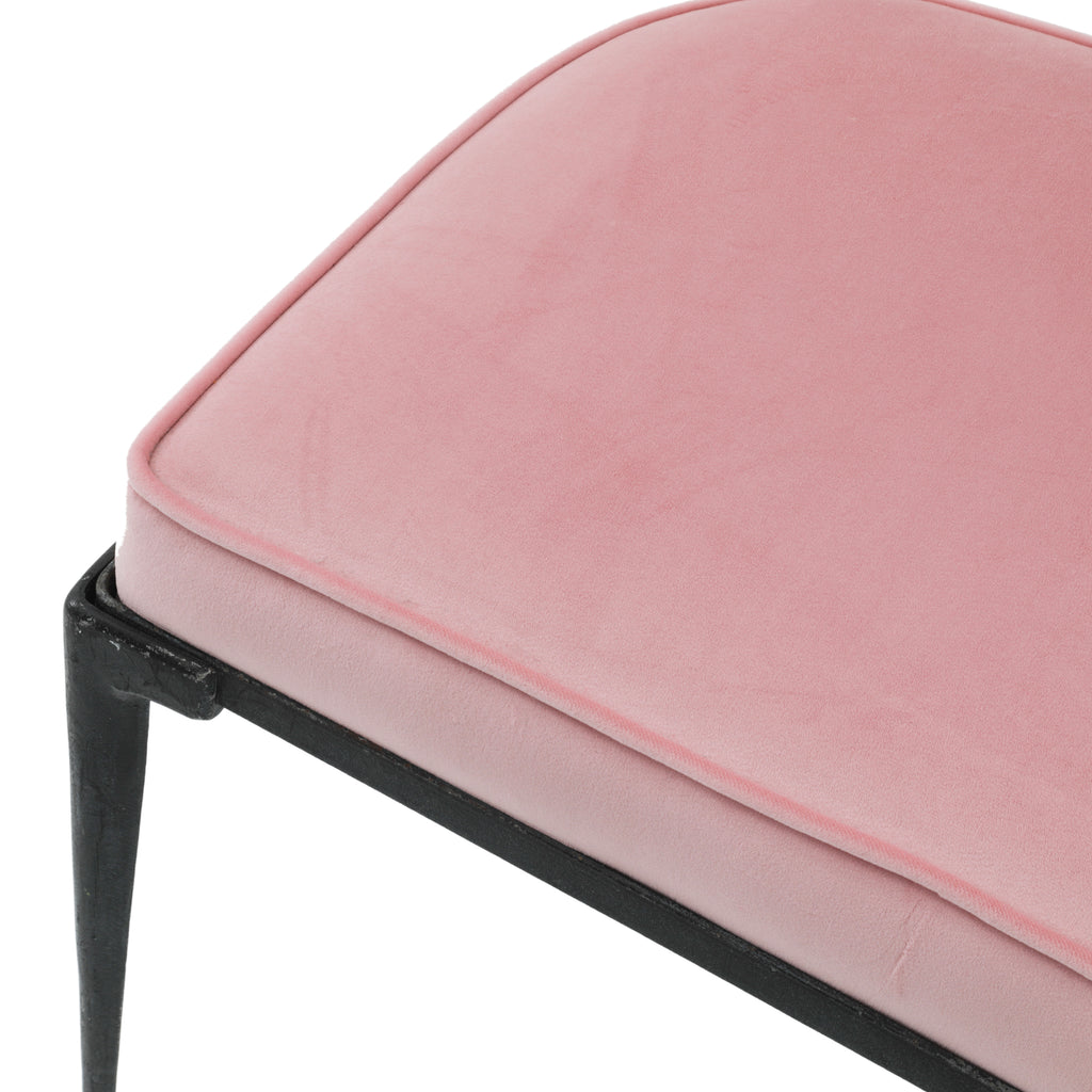 Pink & Black Metal Cutout Back Dining Chair