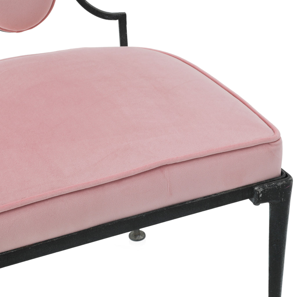 Pink & Black Metal Cutout Back Dining Chair