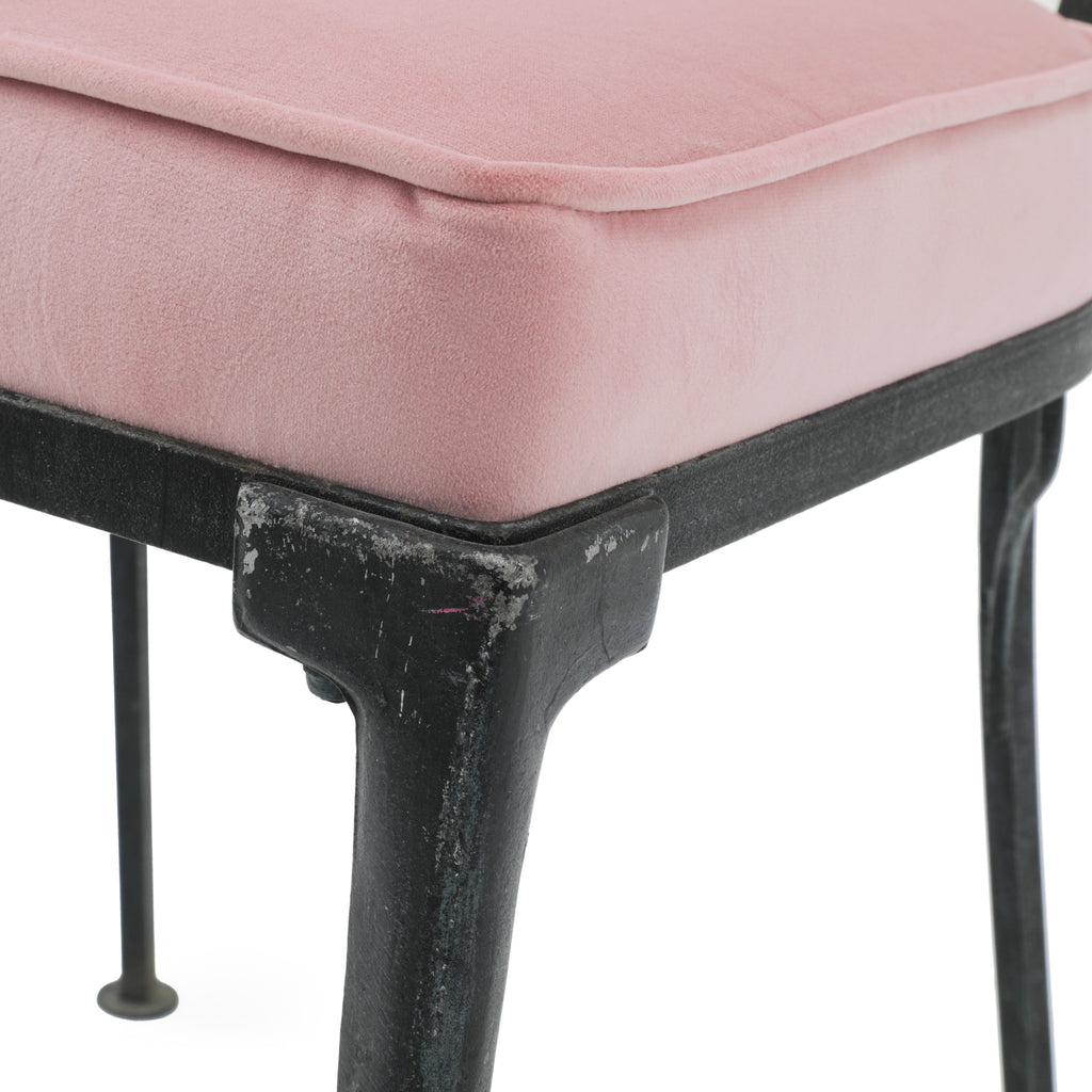 Pink & Black Metal Cutout Back Dining Chair