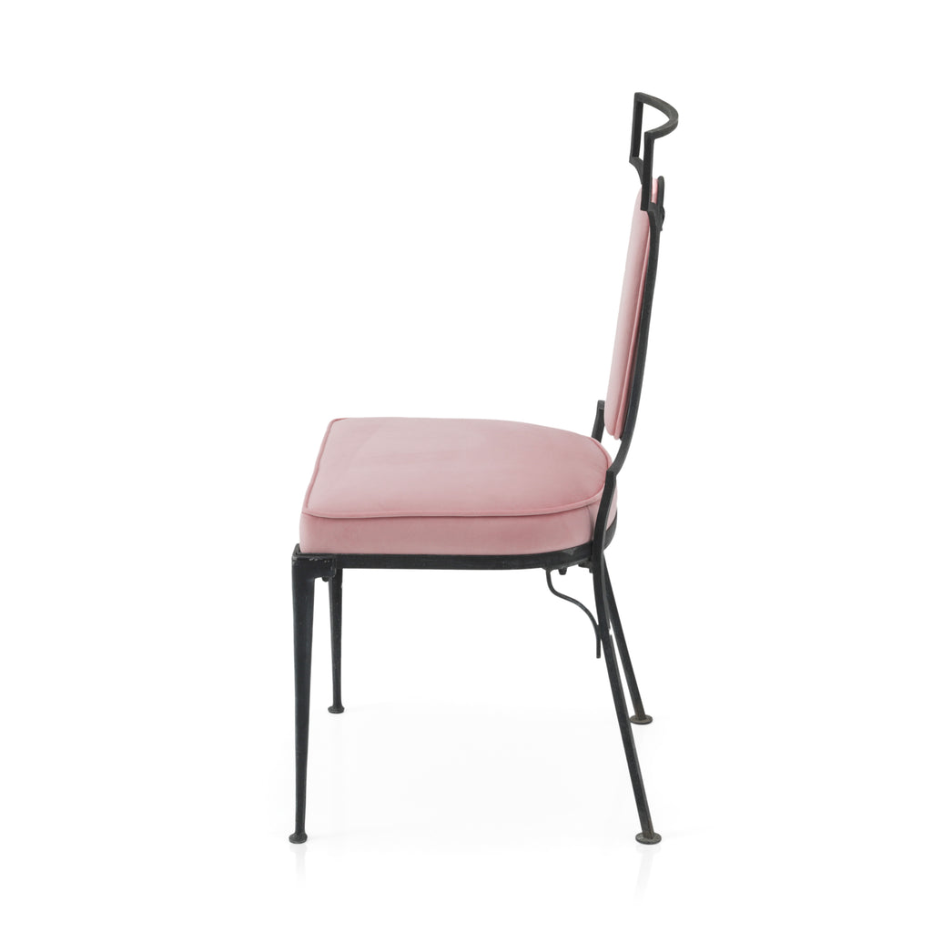 Pink & Black Metal Cutout Back Dining Chair