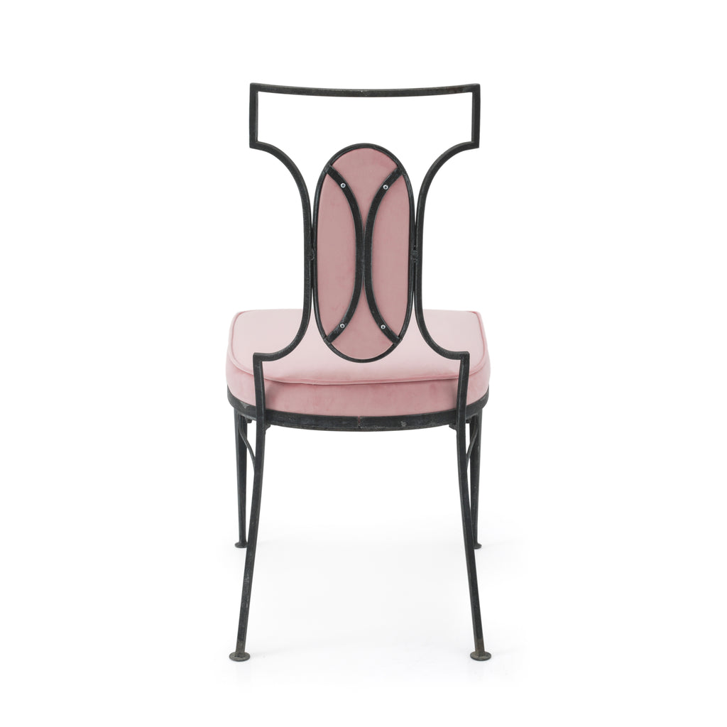 Pink & Black Metal Cutout Back Dining Chair