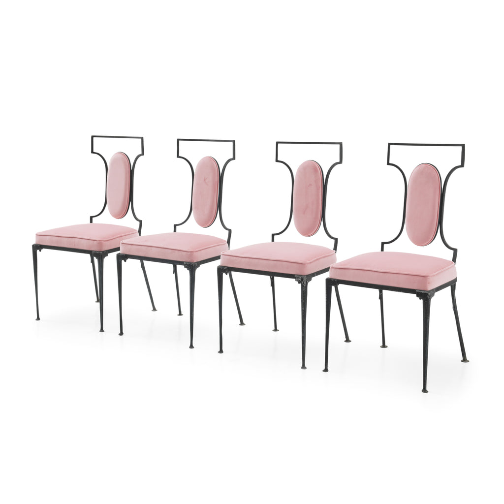 Pink & Black Metal Cutout Back Dining Chair