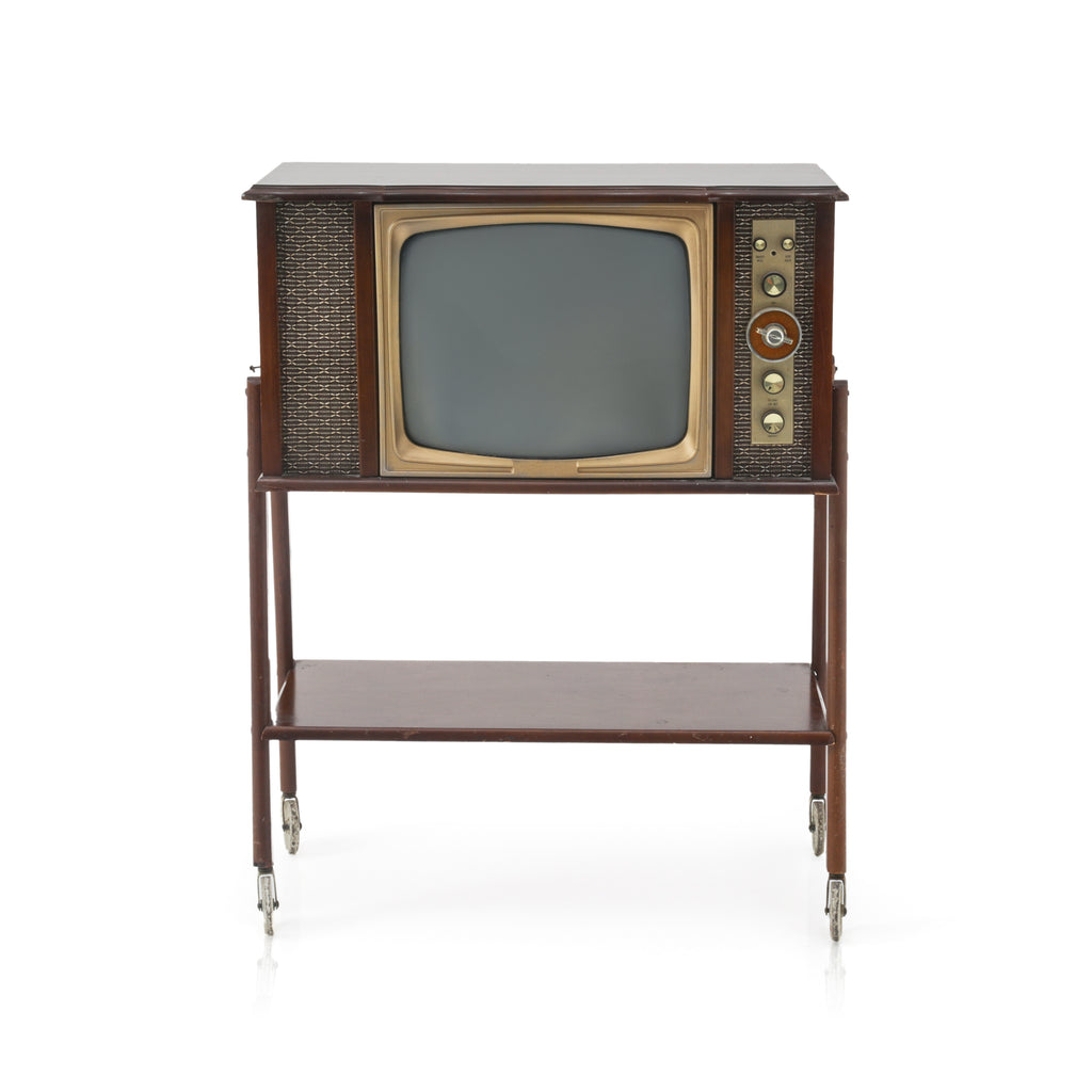 Vintage Rolling Wood / Gold TV