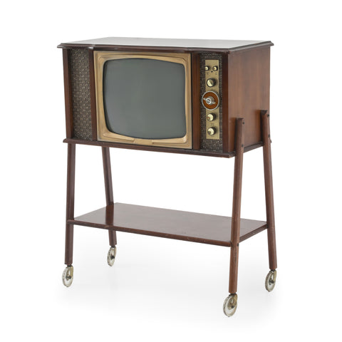 Vintage Rolling Wood / Gold TV