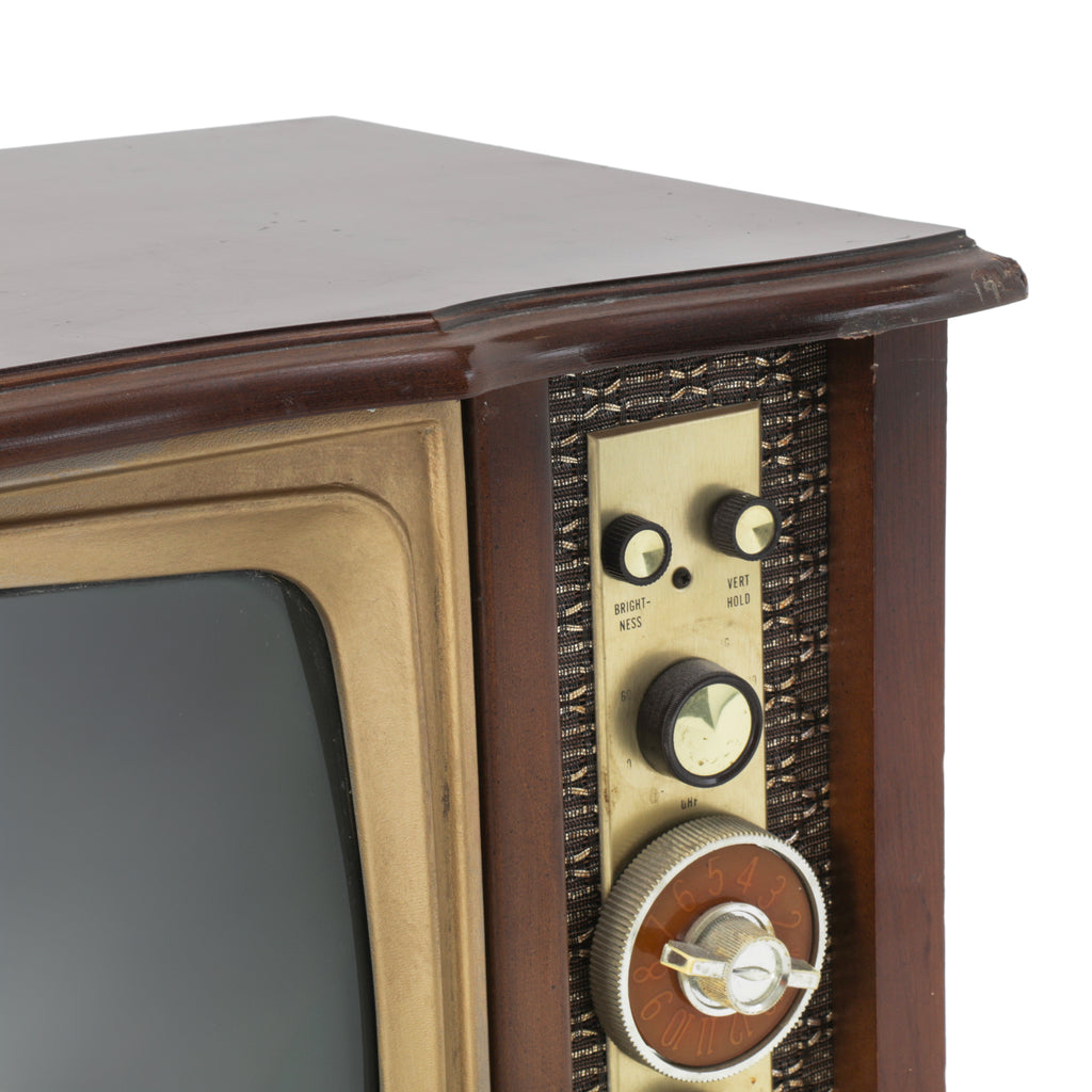 Vintage Rolling Wood / Gold TV