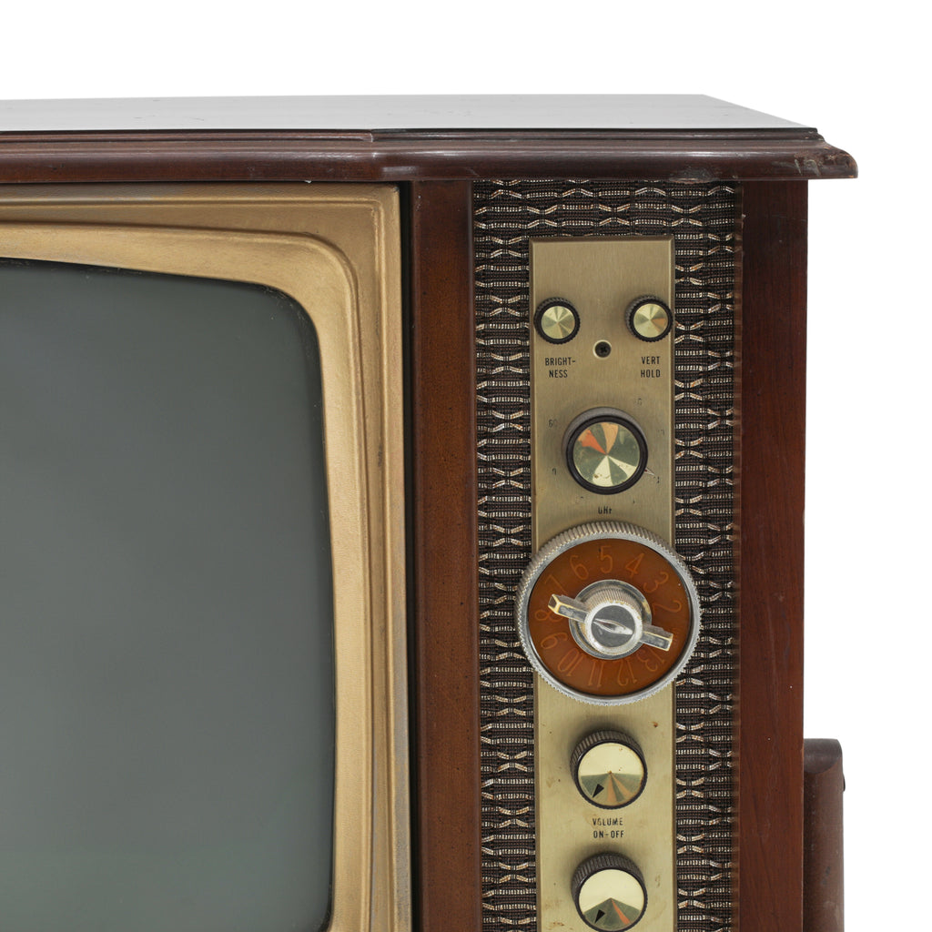 Vintage Rolling Wood / Gold TV