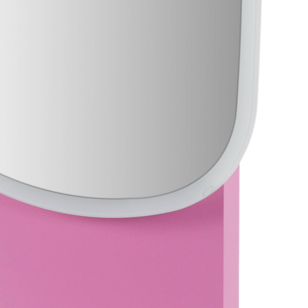 Standing Mirror w/ Pink Rolling Base