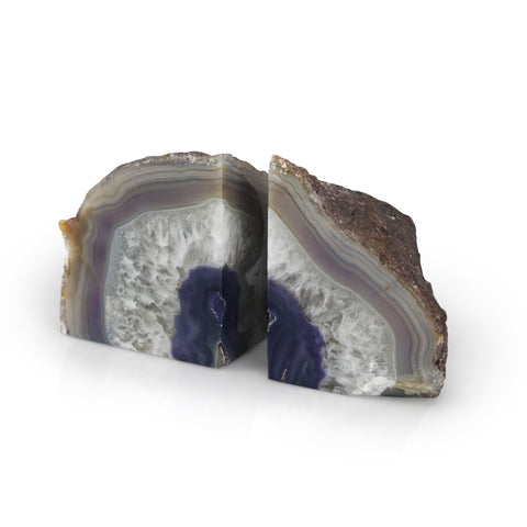 Blue / White Geode Bookends (A+D)