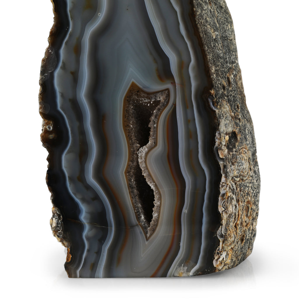 Dark Grey Blue Geode Paperweight (A+D)