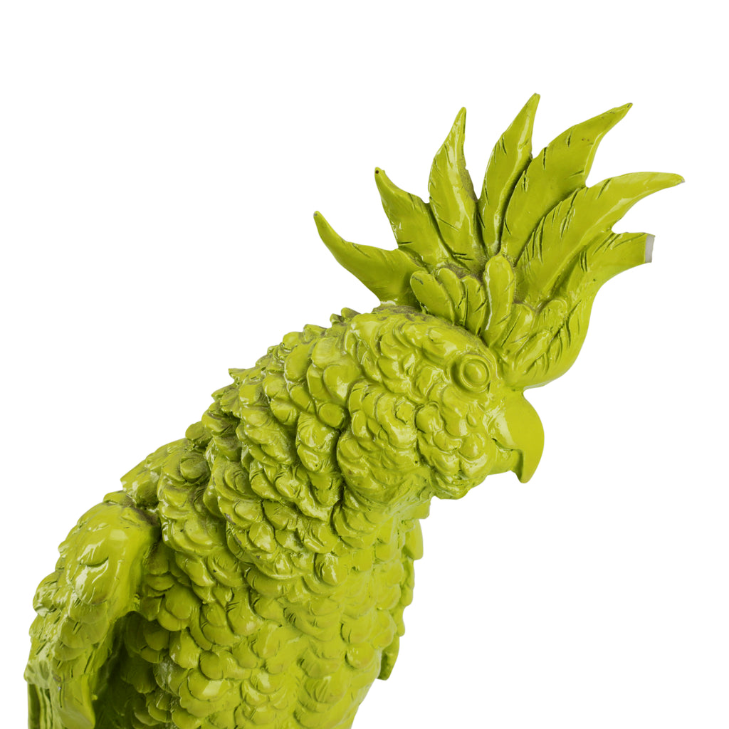 Lime Green Bird on White Stand (A+D)
