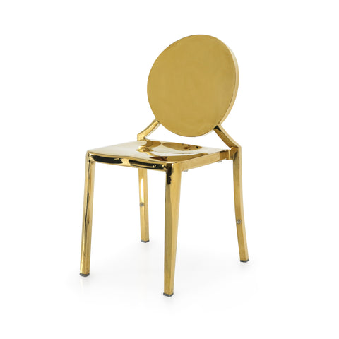 Gold Oval Back Dining Chair