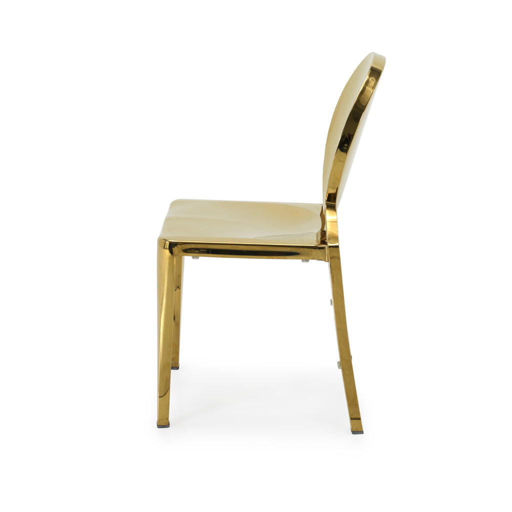 Gold Oval Back Dining Chair