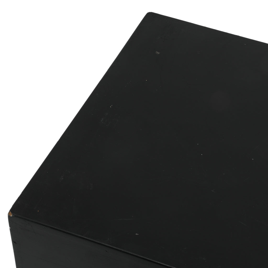 Black Cube Pedestal with Circular Cut Out