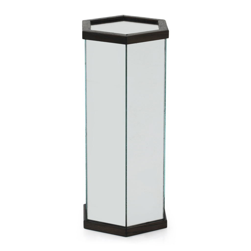 Mirrored Hexagon Pedestal - Tall