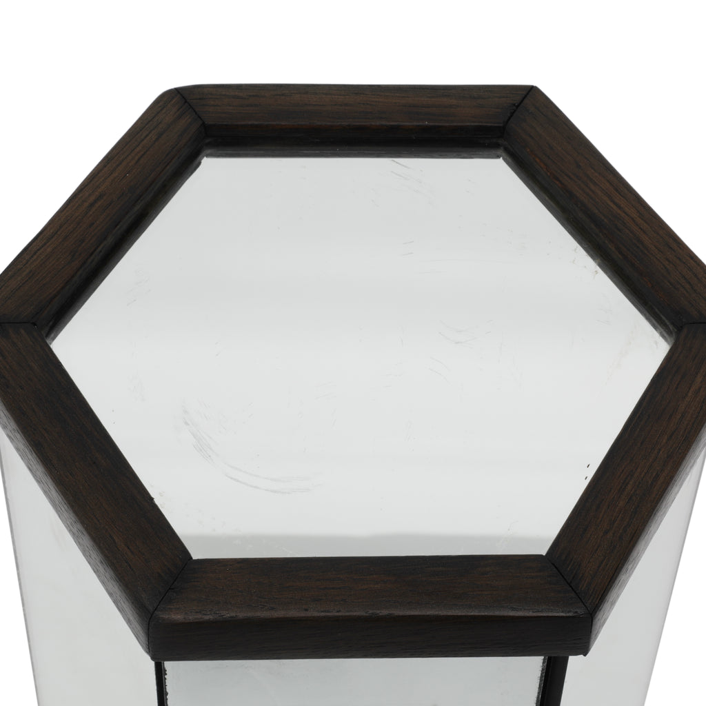 Mirrored Hexagon Pedestal - Tall