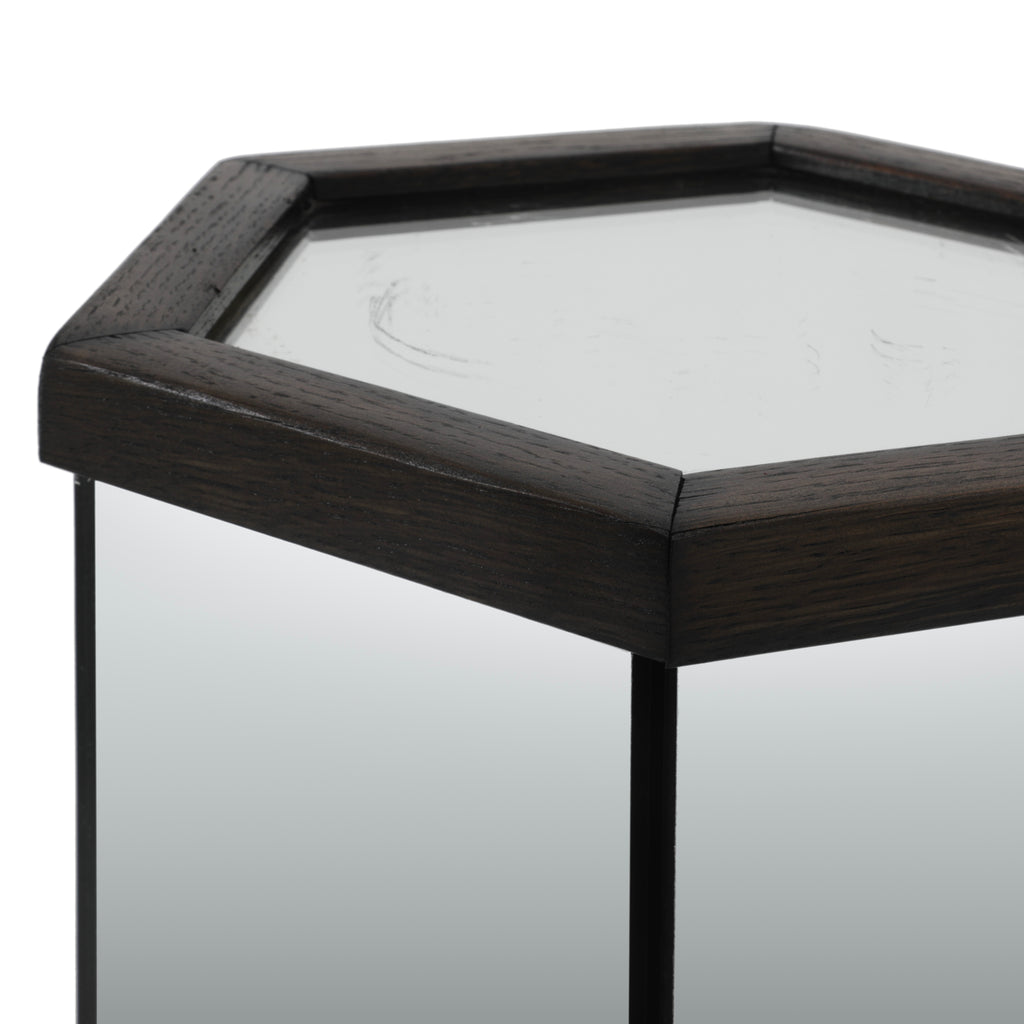 Mirrored Hexagon Pedestal - Tall