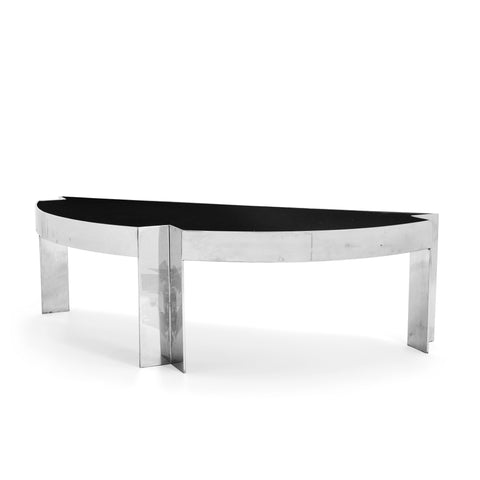 Black and Chrome Half-Circle Desk