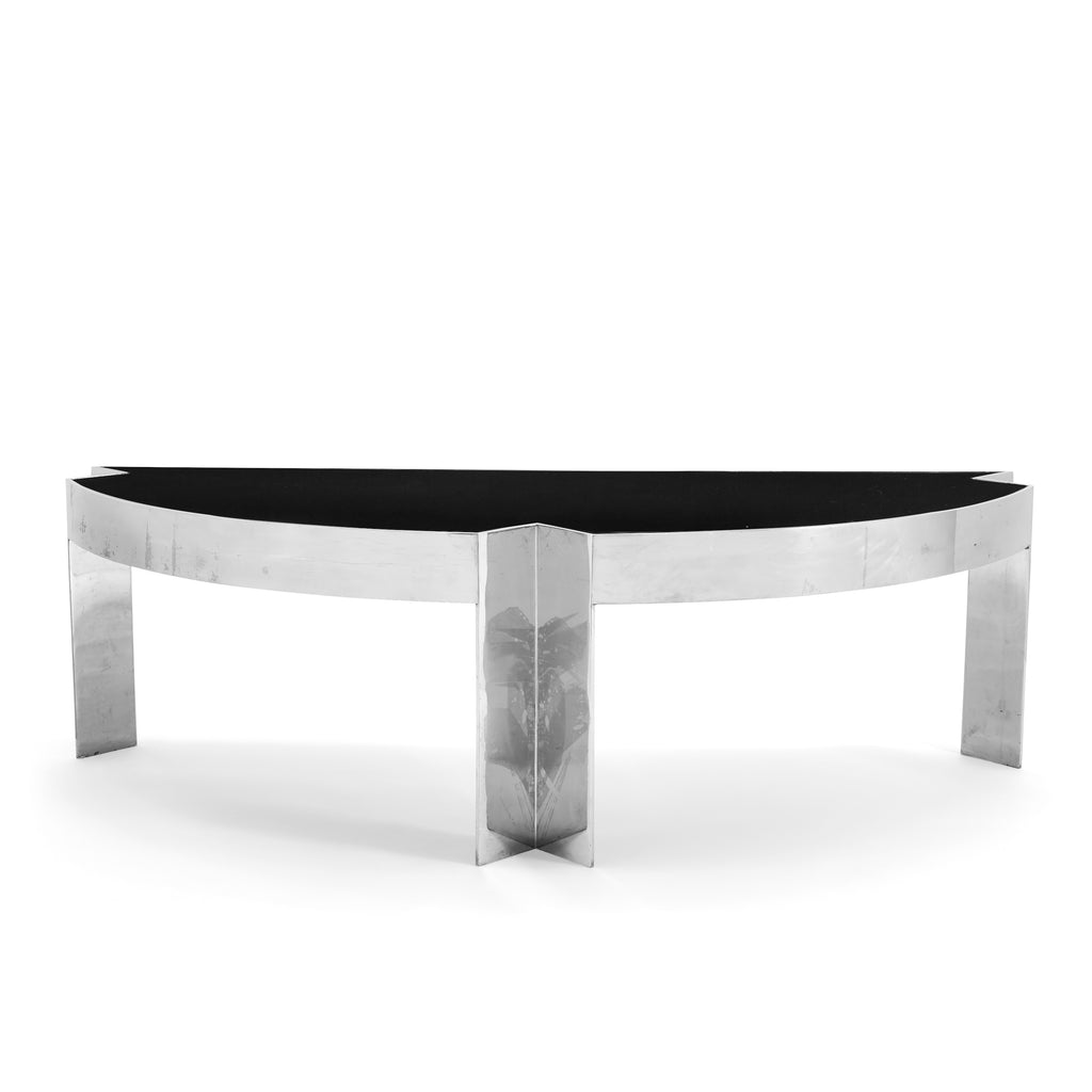 Black and Chrome Half-Circle Desk