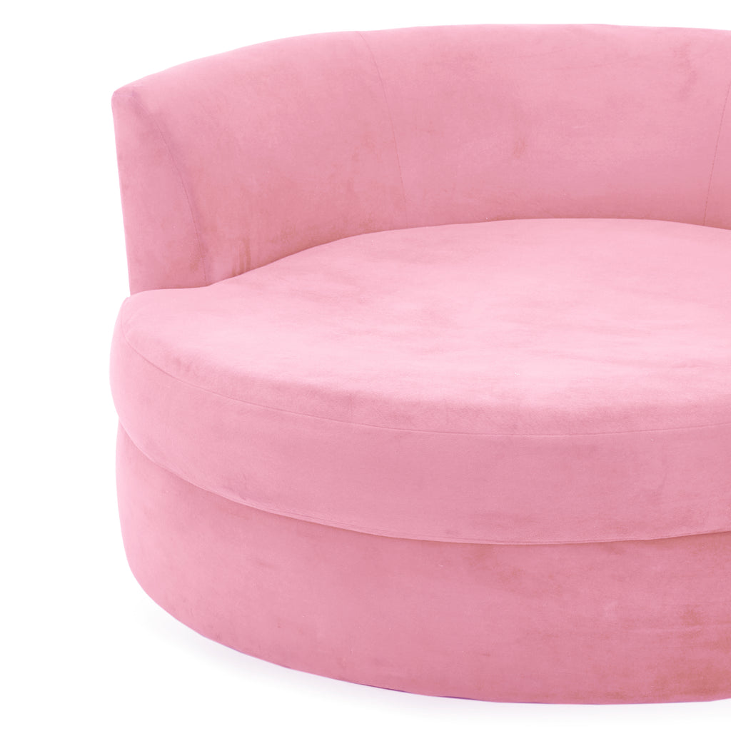 Pink Velvet Deep Round Couch