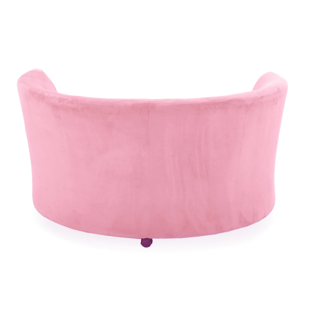 Pink Velvet Deep Round Couch