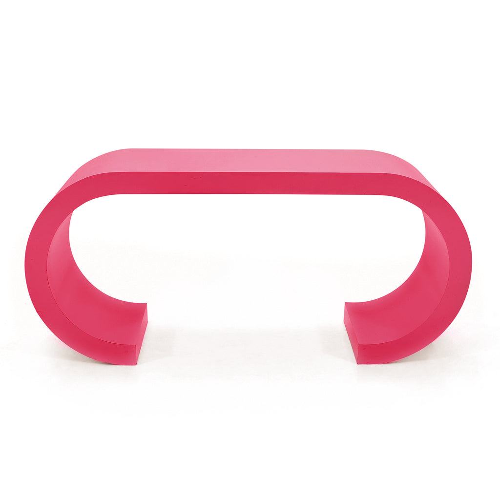 Hot Pink Curved Console Table
