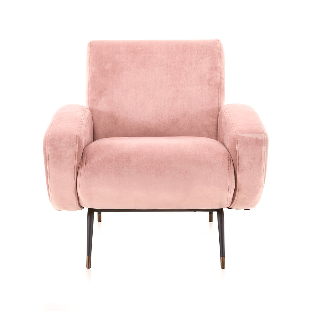 Pink Velvet Modern Arm Chair
