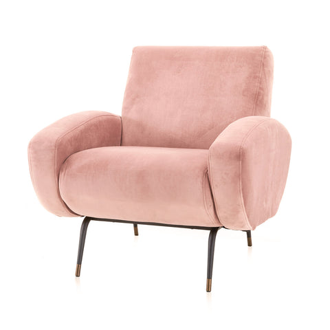 Pink Velvet Modern Arm Chair