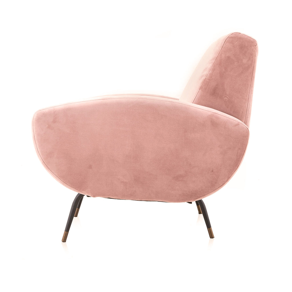Pink Velvet Modern Arm Chair