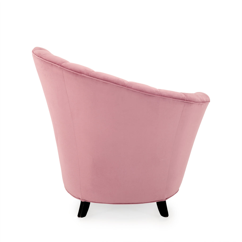 Pink Velvet Deco Right Fan Chair